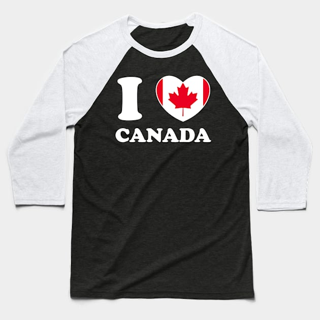 I Love Canada Heart Flag Women Men Kids Souvenir Baseball T-Shirt by BramCrye